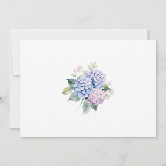 Roze Blauwe Hydrangeas 65ste Verjaardagsfeest Kaart (Achterkant)
