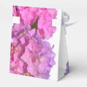 Roze blauwe hydrangeas elegante roze paarse bloeme bedankdoosjes (Achterkant)