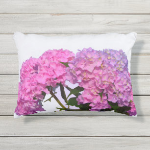 Roze blauwe hydrangeas elegante roze paarse bloeme buitenkussen