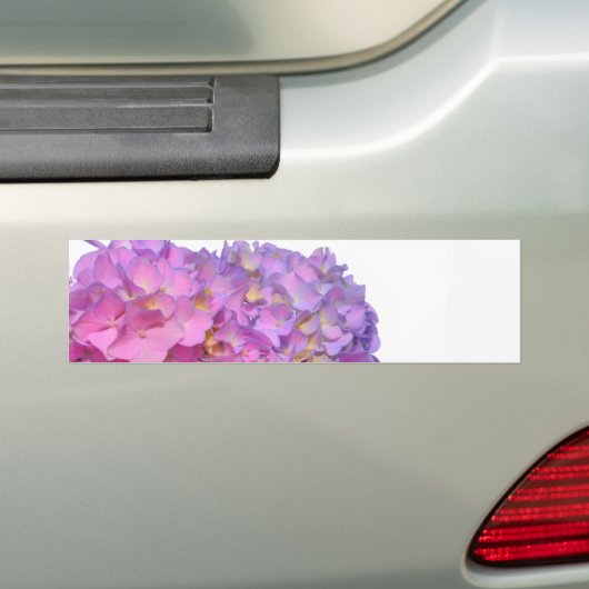 Roze blauwe hydrangeas elegante roze paarse bloeme bumpersticker (Op auto)