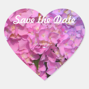 Roze blauwe hydrangeas elegante roze paarse bloeme hart sticker