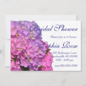 Roze blauwe hydrangeas elegante roze paarse bloeme kaart (Voorkant)