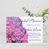 Roze blauwe hydrangeas elegante roze paarse bloeme kaart (Staand voorkant)