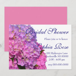 Roze blauwe hydrangeas elegante roze paarse bloeme kaart