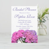 Roze blauwe hydrangeas elegante roze paarse bloeme kaart (Staand voorkant)
