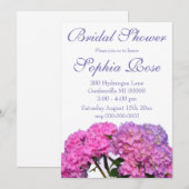 Roze blauwe hydrangeas elegante roze paarse bloeme kaart (Voorkant / Achterkant)
