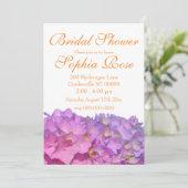 Roze blauwe hydrangeas elegante roze paarse bloeme kaart (Staand voorkant)