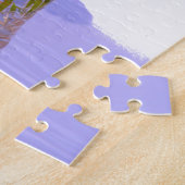 Roze blauwe hydrangeas elegante roze paarse bloeme legpuzzel (Zijkant)