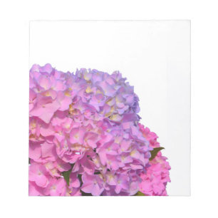 Roze blauwe hydrangeas elegante roze paarse bloeme notitieblok