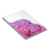 Roze blauwe hydrangeas elegante roze paarse bloeme notitieboek (Rechterzijde)