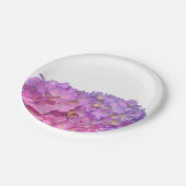 Roze blauwe hydrangeas elegante roze paarse bloeme papieren bordje (Gekanteld)