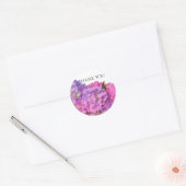 Roze blauwe hydrangeas elegante roze paarse bloeme ronde sticker (Envelop)