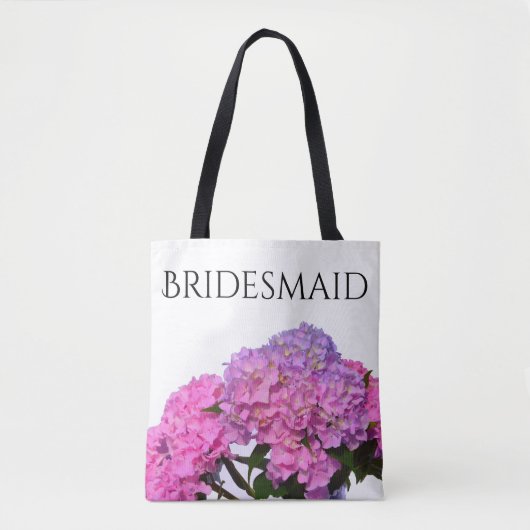 Roze blauwe hydrangeas elegante roze paarse bloeme tote bag (Voorkant)