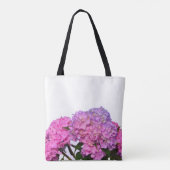 Roze blauwe hydrangeas elegante roze paarse bloeme tote bag (Achterkant)