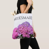 Roze blauwe hydrangeas elegante roze paarse bloeme tote bag (Dichtbij)