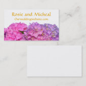 Roze blauwe hydrangeas elegante roze paarse bloeme visitekaartje (Voorkant / Achterkant)