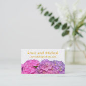 Roze blauwe hydrangeas elegante roze paarse bloeme visitekaartje (Staand voorkant)