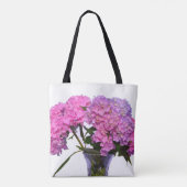 Roze blauwe hydrangeas roze paarse bloemen best ta tote bag (Achterkant)