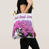 Roze blauwe hydrangeas roze paarse bloemen best ta tote bag (Dichtbij)