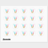 Roze blauwe ijsbreker ronde sticker (Vel)
