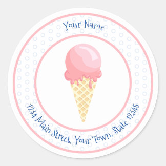 Roze blauwe ijsje zakelijke custom ronde sticker