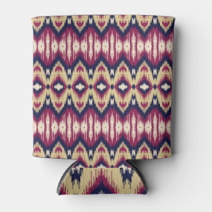 Roze blauwe ikat chevron, etnisch. blikjeskoeler