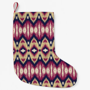 Roze blauwe ikat chevron, etnisch. kleine kerstsok