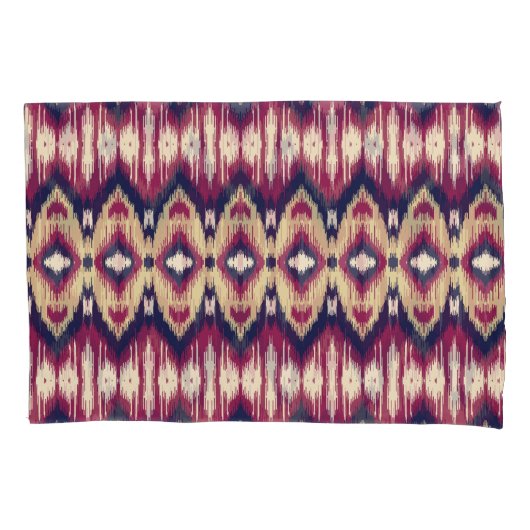 Roze blauwe ikat chevron, etnisch. kussensloop (Voorkant)