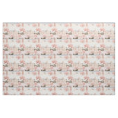 Roze, Blauwe & Ivoren Landschap Stof (Fat Quarter)