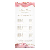 Roze blauwe kaart voor prijslijst (Voorkant)