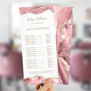 Roze blauwe kaart voor prijslijst