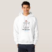 Roze & Blauwe Kat Illustratie Paar Hoodie (Voorkant volledig)