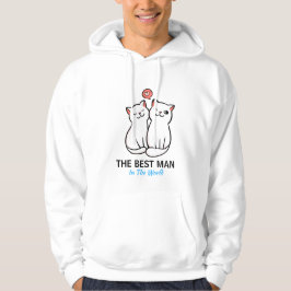Roze & Blauwe Kat Illustratie Paar Hoodie