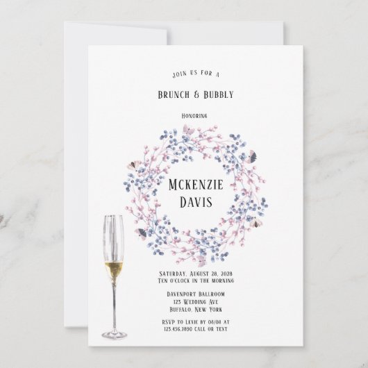 Roze blauwe kerstabes Bridesmaids Luncheon Kaart (Voorkant)