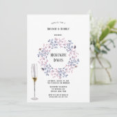 Roze blauwe kerstabes Bridesmaids Luncheon Kaart (Staand voorkant)