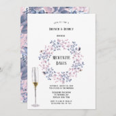 Roze blauwe kerstabes Bridesmaids Luncheon Kaart (Voorkant / Achterkant)