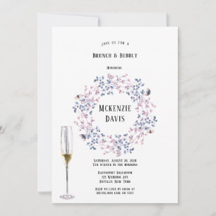 Roze blauwe kerstabes Bridesmaids Luncheon Kaart