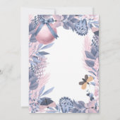 Roze blauwe kerstfinale bruiloft kaart (Achterkant)