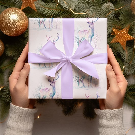 Roze & Blauwe Kerstherten Inpakpapier Vel