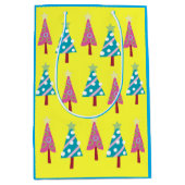 Roze blauwe kersttassen Cadeautassen Medium Cadeauzakje (Voorkant)