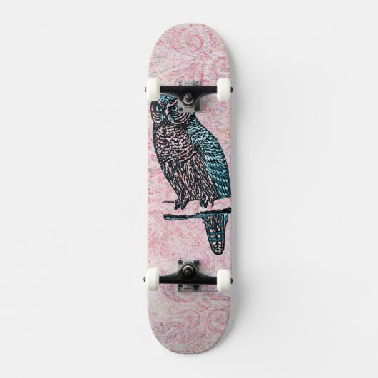  roze blauwe klauwhuif skateboard (Voorkant)