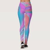 roze blauwe kleur leggings textuurpatroon vloeibaa (Achterkant)