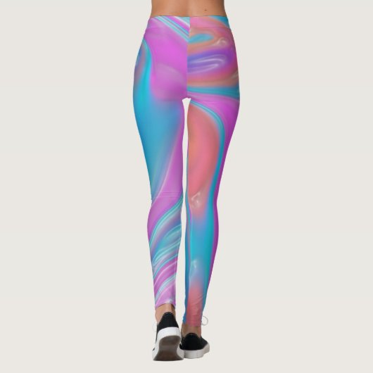 roze blauwe kleur leggings textuurpatroon vloeibaa (Achterkant)
