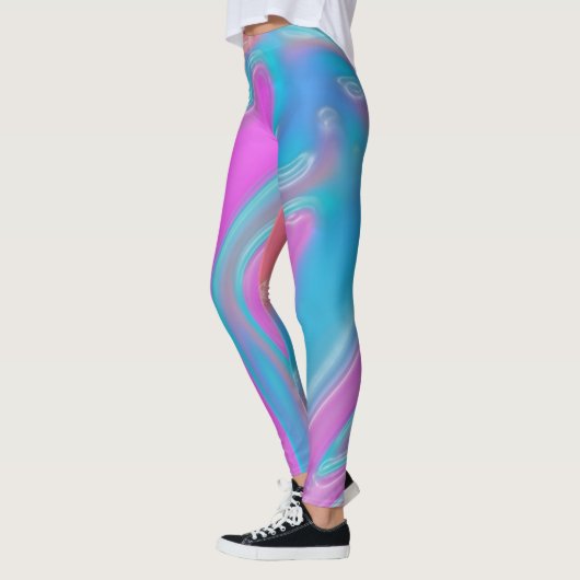roze blauwe kleur leggings textuurpatroon vloeibaa (Links)