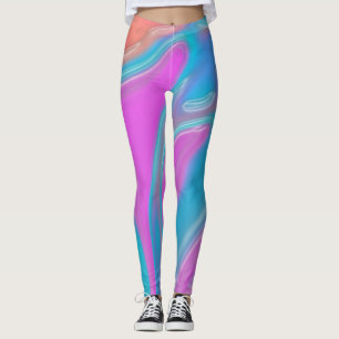 roze blauwe kleur leggings textuurpatroon vloeibaa