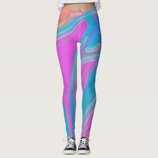 roze blauwe kleur leggings textuurpatroon vloeibaa