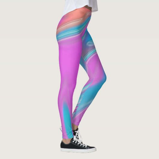 roze blauwe kleur leggings textuurpatroon vloeibaa (Rechts)