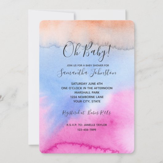 Roze blauwe kleurstof kaart (Voorkant)