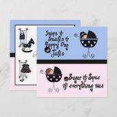 Roze Blauwe Koets Geslacht Onthulling Kaart (Voorkant / Achterkant)