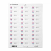 Roze Blauwe Kroon Prins Prinses Tweeling Labels (Full Sheet)